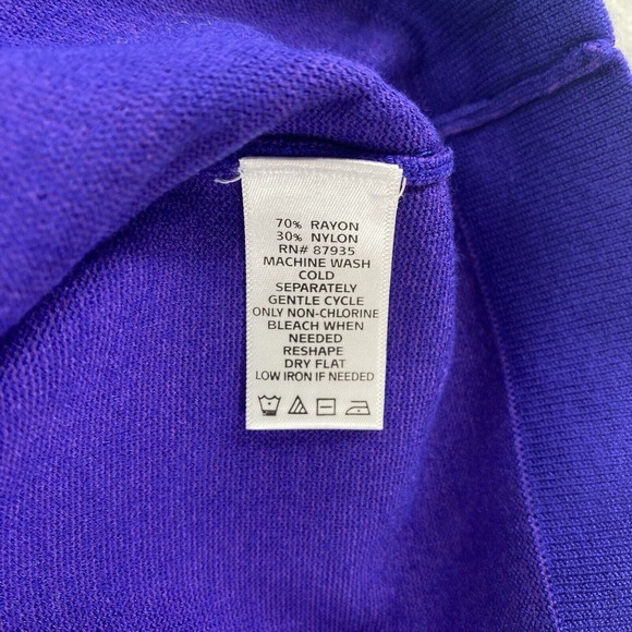 Susan Graver Essentials Sweater Shirt Womens 1X Turtleneck Short Sleeve Purple - Picture 4 of 8